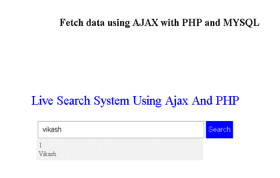AJAX Live Search