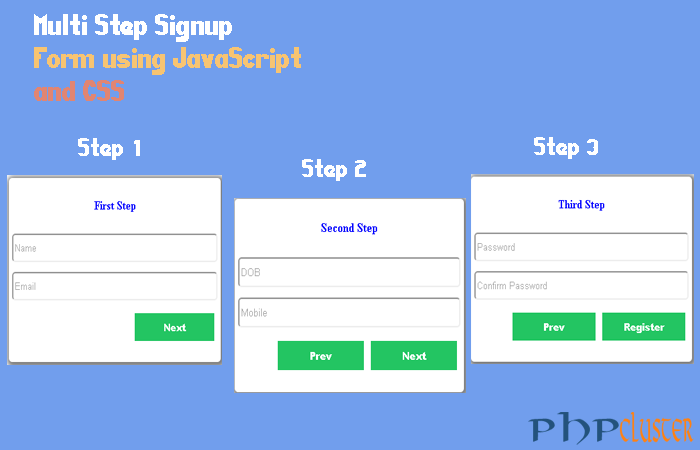 Multi Step Form Using JavaScript and CSS