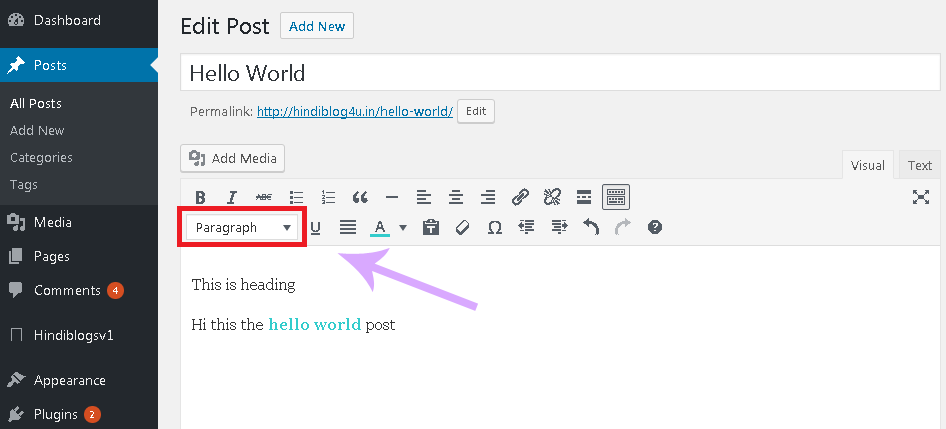 How to Change Text Colour and Size In WordPress