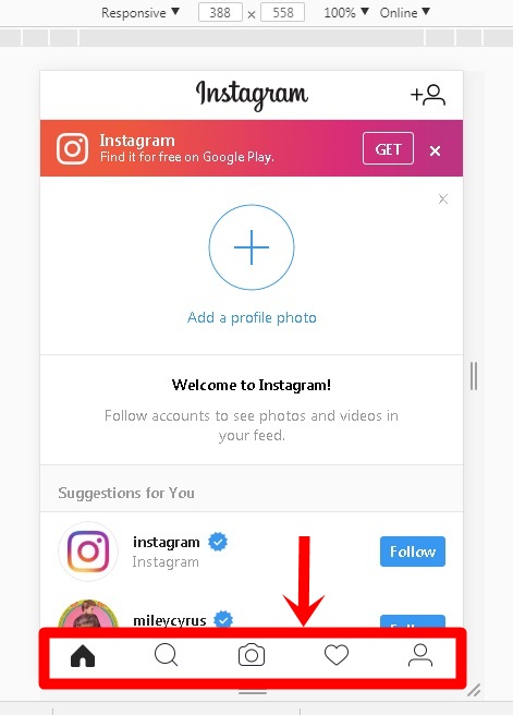 Instagram on PC Mobile Features