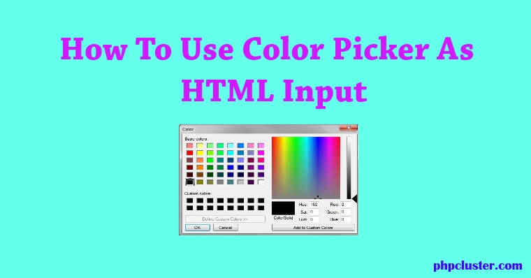 How To Use Color Picker As HTML Input