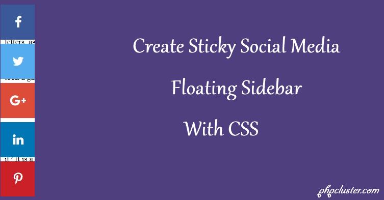 Create Sticky Social Media Floating Sidebar With CSS